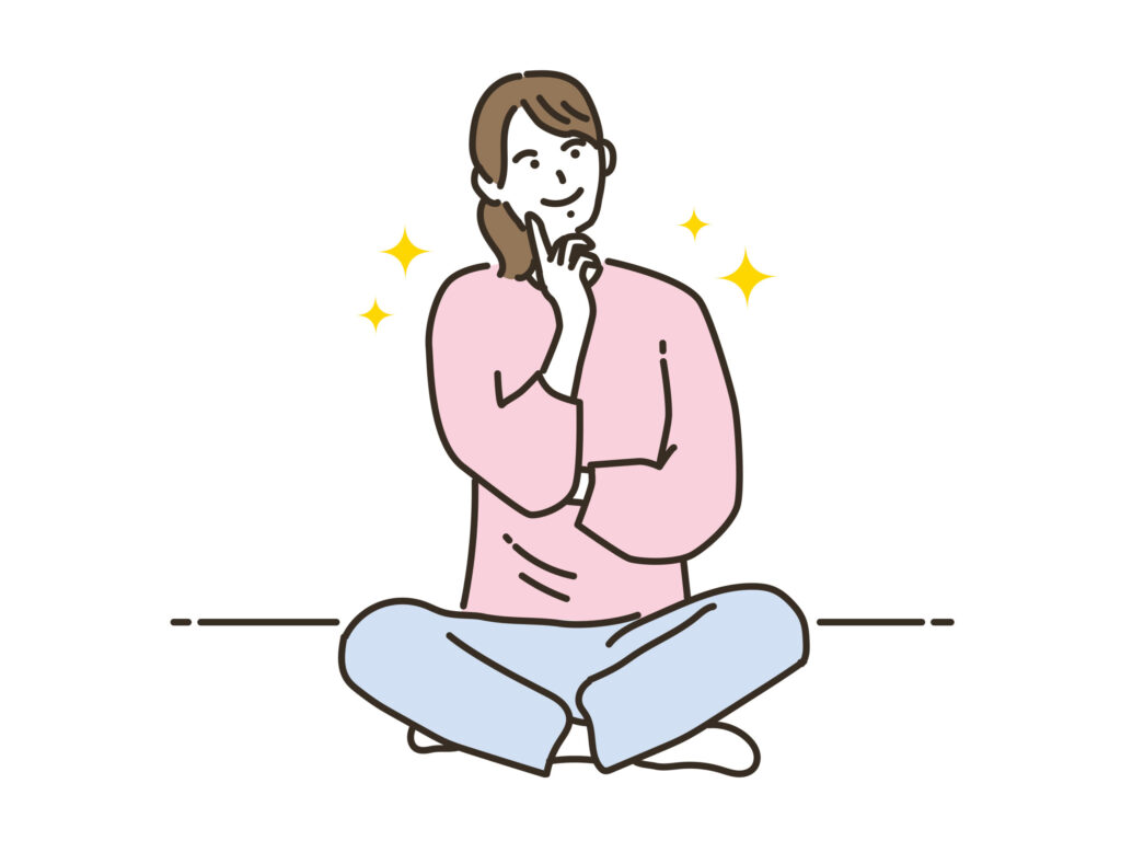 引っ越しを考えている女性のイラスト