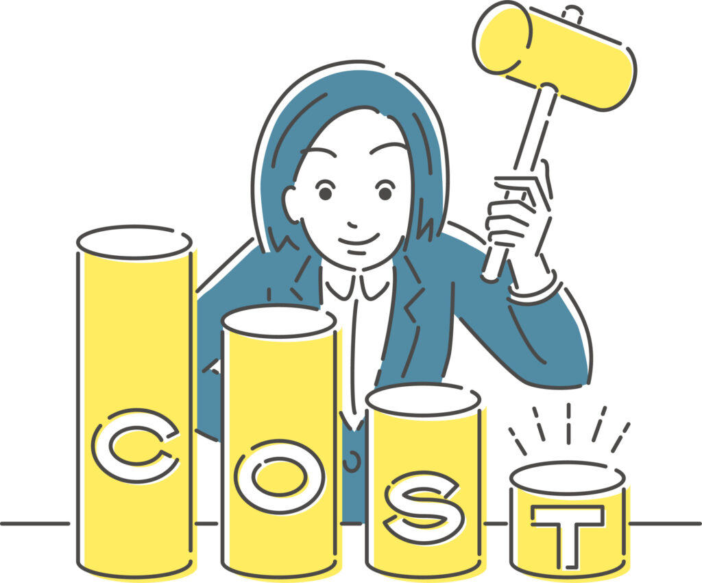 コストを下げるイメージのイラスト